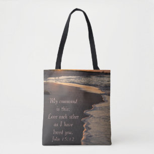 Couple Walking Beach bei Sunrise John 15 12 Tasche