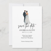 Couple Water color Save the Date Einladung (Vorderseite)