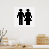 Couple WC Style - Schwarz Poster (Küche)