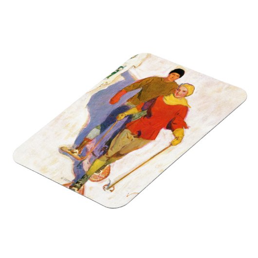 Couple Wearing Snowschuhe von McClelland Barclay Magnet (Linke Seite)