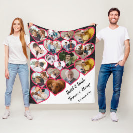 Couple Wedding Anniversary Foto Collage Fleecedecke