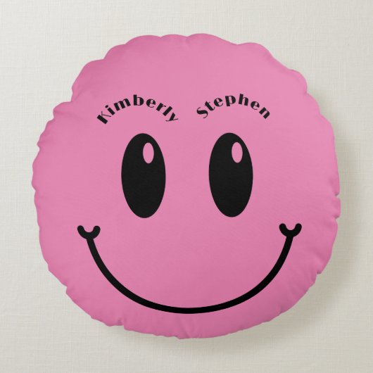 Couple Wedding Geschenk Einzigartiges Funny Happy  Rundes Kissen (Vorderseite)