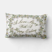 Couple Wedding Geschenk White Roses Grüne Lendenkissen (Rückseite)