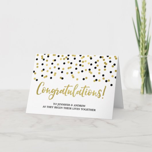 Couple Wedding Gratulationen Gold Black Karte (Vorderseite)