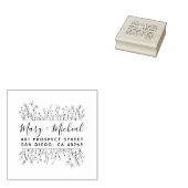 Couple Wedding Rücksendeadresse Elegant Minimalist Gummistempel (Stempel)