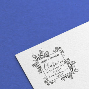 Couple Wedding Rücksendeadresse Elegant Minimalist Gummistempel