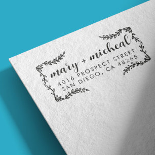 Couple Wedding Rücksendeadresse Elegant Minimalist Gummistempel