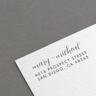 Couple Wedding Rücksendeadresse Elegant Minimalist Gummistempel