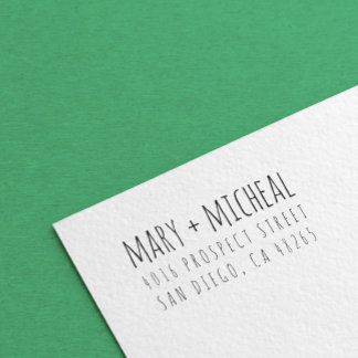 Couple Wedding Rücksendeadresse Elegant Minimalist Gummistempel