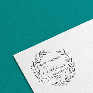 Couple Wedding Rücksendeadresse Elegant Minimalist Gummistempel