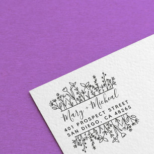 Couple Wedding Rücksendeadresse Elegant Minimalist Gummistempel