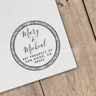 Couple Wedding Rücksendeadresse Elegant Minimalist Gummistempel