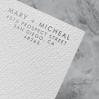 Couple Wedding Rücksendeadresse Elegant Minimalist Gummistempel