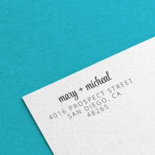 Couple Wedding Rücksendeadresse Elegant Minimalist Gummistempel