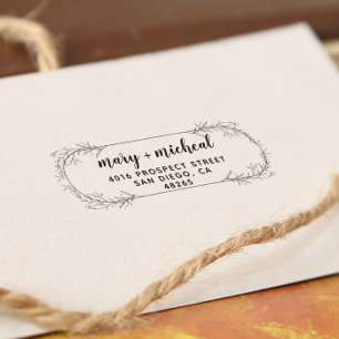 Couple Wedding Rücksendeadresse Elegant Minimalist Gummistempel