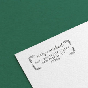 Couple Wedding Rücksendeadresse Elegant Minimalist Gummistempel