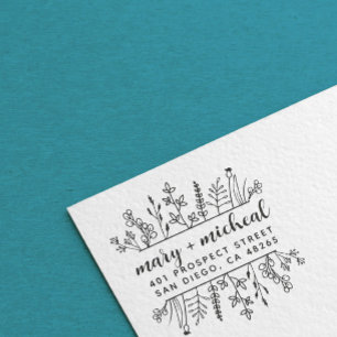Couple Wedding Rücksendeadresse Elegant Minimalist Gummistempel