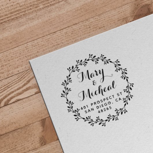 Couple Wedding Rücksendeadresse Elegant Minimalist Gummistempel