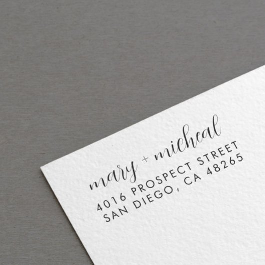 Couple Wedding Rücksendeadresse Elegant Minimalist Gummistempel