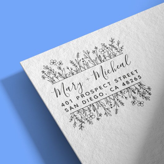 Couple Wedding Rücksendeadresse Elegant Minimalist Gummistempel