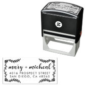 Couple Wedding Rücksendeadresse Elegant Minimalist Permastempel (Beispiel)