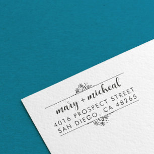 Couple Wedding Rücksendeadresse Elegant Minimalist Permastempel