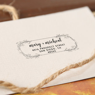 Couple Wedding Rücksendeadresse Elegant Minimalist Permastempel