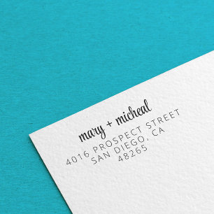 Couple Wedding Rücksendeadresse Elegant Minimalist Permastempel