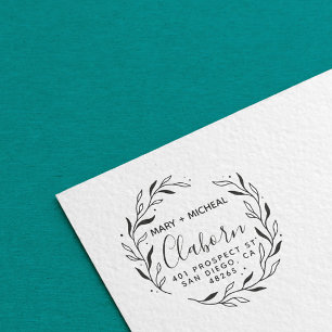 Couple Wedding Rücksendeadresse Elegant Minimalist Permastempel