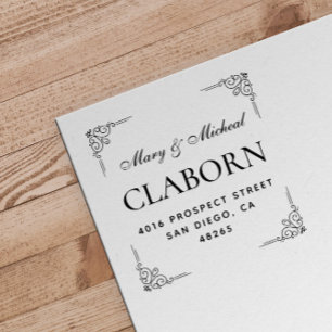 Couple Wedding Rücksendeadresse Elegant Minimalist Permastempel