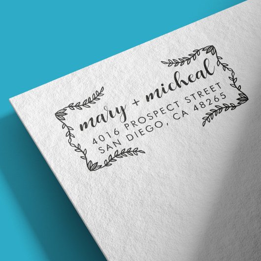 Couple Wedding Rücksendeadresse Elegant Minimalist Permastempel