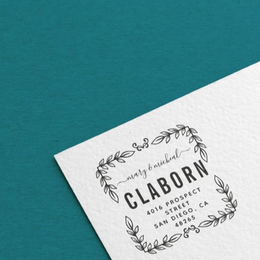 Couple Wedding Rücksendeadresse Elegant Minimalist Permastempel