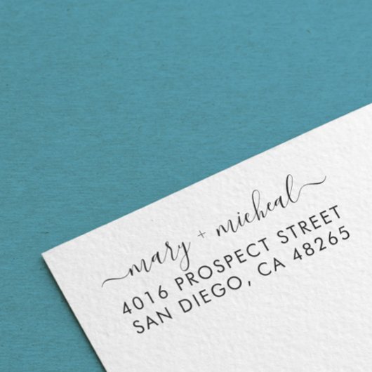 Couple Wedding Rücksendeadresse Elegant Minimalist Permastempel