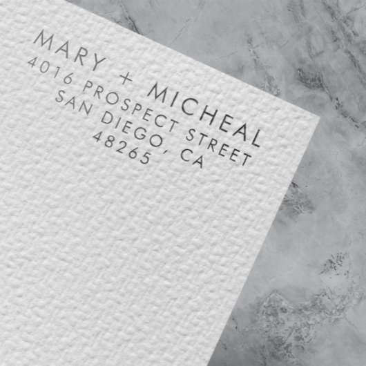 Couple Wedding Rücksendeadresse Elegant Minimalist Permastempel