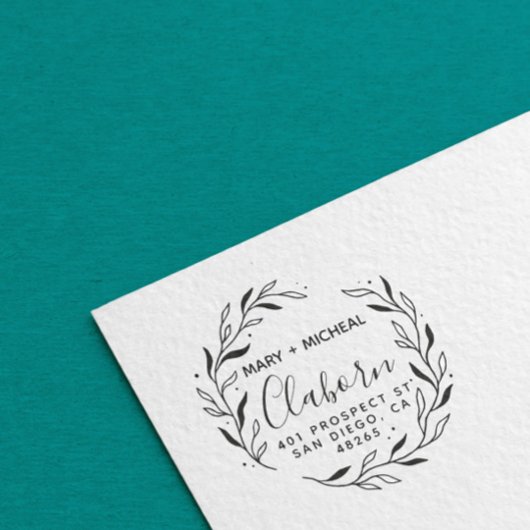 Couple Wedding Rücksendeadresse Elegant Minimalist Permastempel