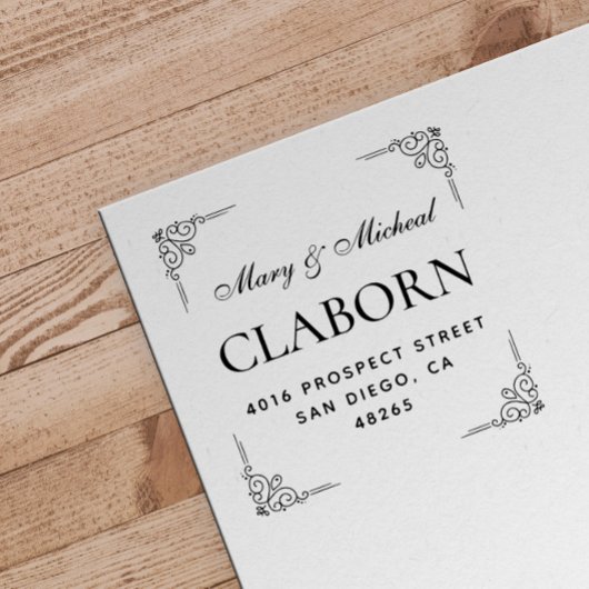 Couple Wedding Rücksendeadresse Elegant Minimalist Permastempel