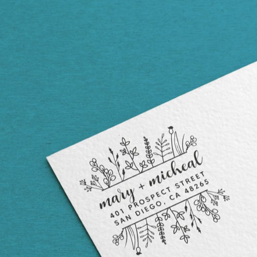 Couple Wedding Rücksendeadresse Elegant Minimalist Permastempel