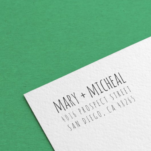 Couple Wedding Rücksendeadresse Elegant Minimalist Permastempel