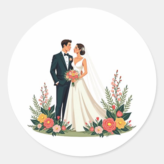 Couple Wedding Sticker (Vorderseite)