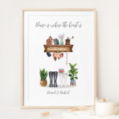 Couple Welly Boots Housewärming Poster