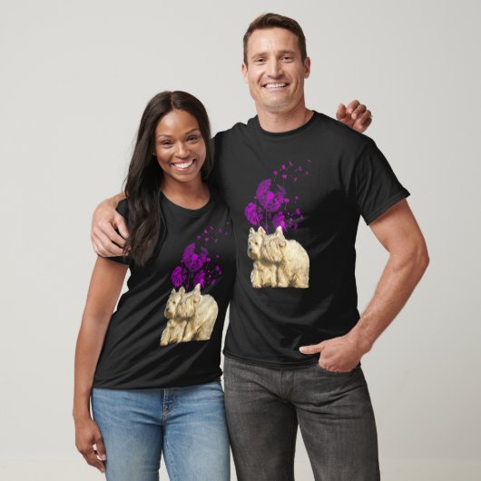 Couple Westies Dandelion Valentine's Day T-Shirt (Unisex)
