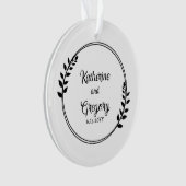 Couple Wreath-Namen | Foto des Hochzeitdatums Ornament (Vorderseite)