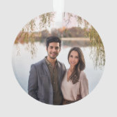 Couple Wreath-Namen | Foto des Hochzeitdatums Ornament (Rückseite)