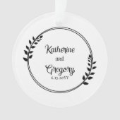 Couple Wreath-Namen | Foto des Hochzeitdatums Ornament (Vorderseite)