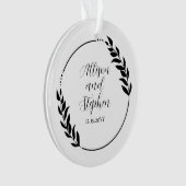 Couple Wreath-Namen | Foto des Hochzeitdatums Ornament (Vorderseite)