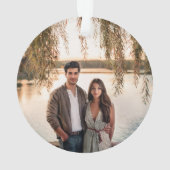 Couple Wreath-Namen | Foto des Hochzeitdatums Ornament (Rückseite)