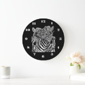 Couple Zebra Clock Große Wanduhr (Zuhause)