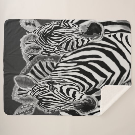 Couple Zebra Sherpa Blanket Sherpadecke (Vorderseite (Horizontal))