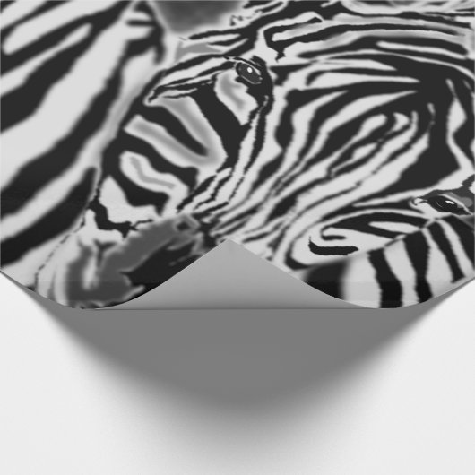 Couple Zebra Wrapping Paper Geschenkpapier (Ecke)