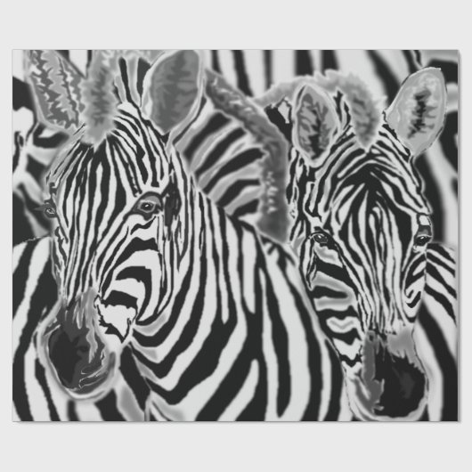 Couple Zebra Wrapping Paper Geschenkpapier (Flach)